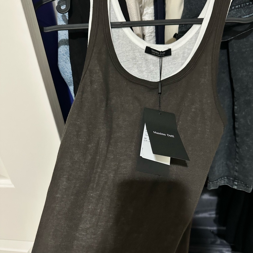 Massimo Dutti Dark Brown Tank Top
